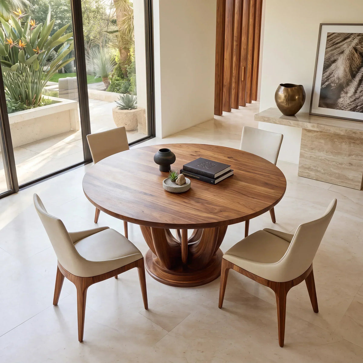 Modern Loop Base Round Dining Table For Dining Room