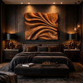 Abstract Fold Carved Solid Wood Wall Art Modern Interior Decor