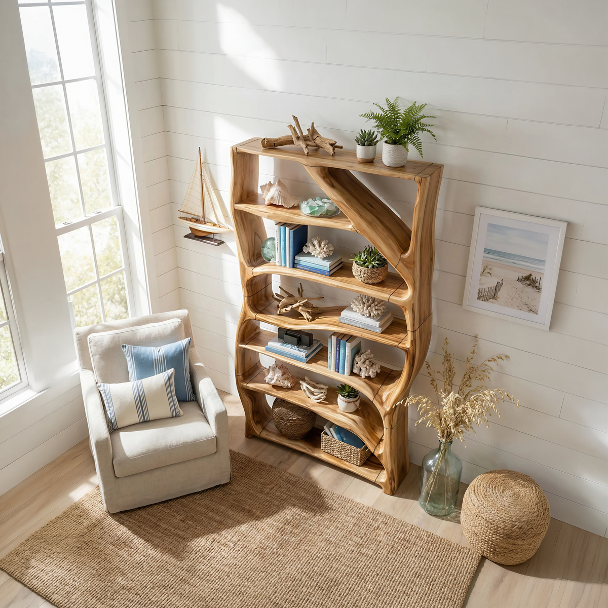 Minimalist Handcrafted Wood Bookshelf