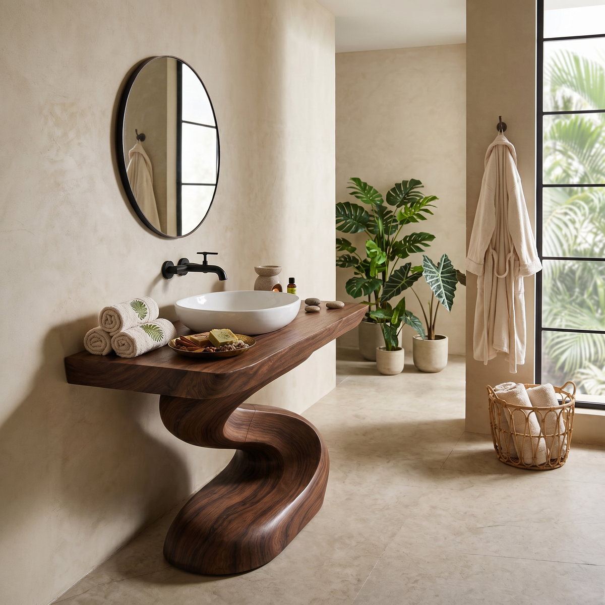 Spa Style Solid Wood Washstand Vanity