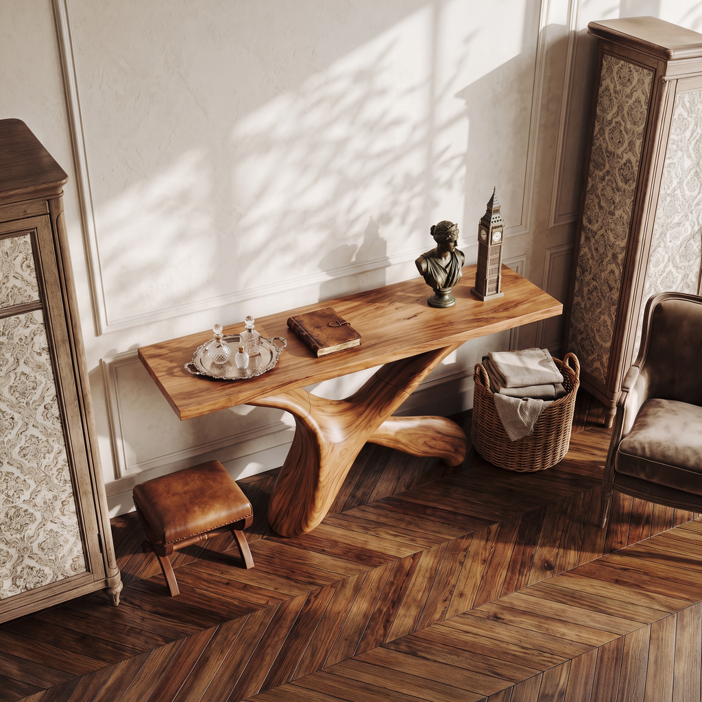 Solid Wood Farmhouse Entry Table In 4 Finishes, 30 To 71 Inch