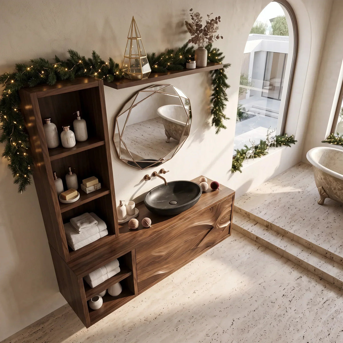 Mid Century Christmas Floating Vanity Urban Apartment