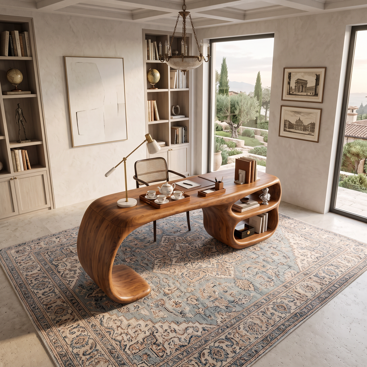 Freeform Shaped Executive Desk For Home Office Or Studio