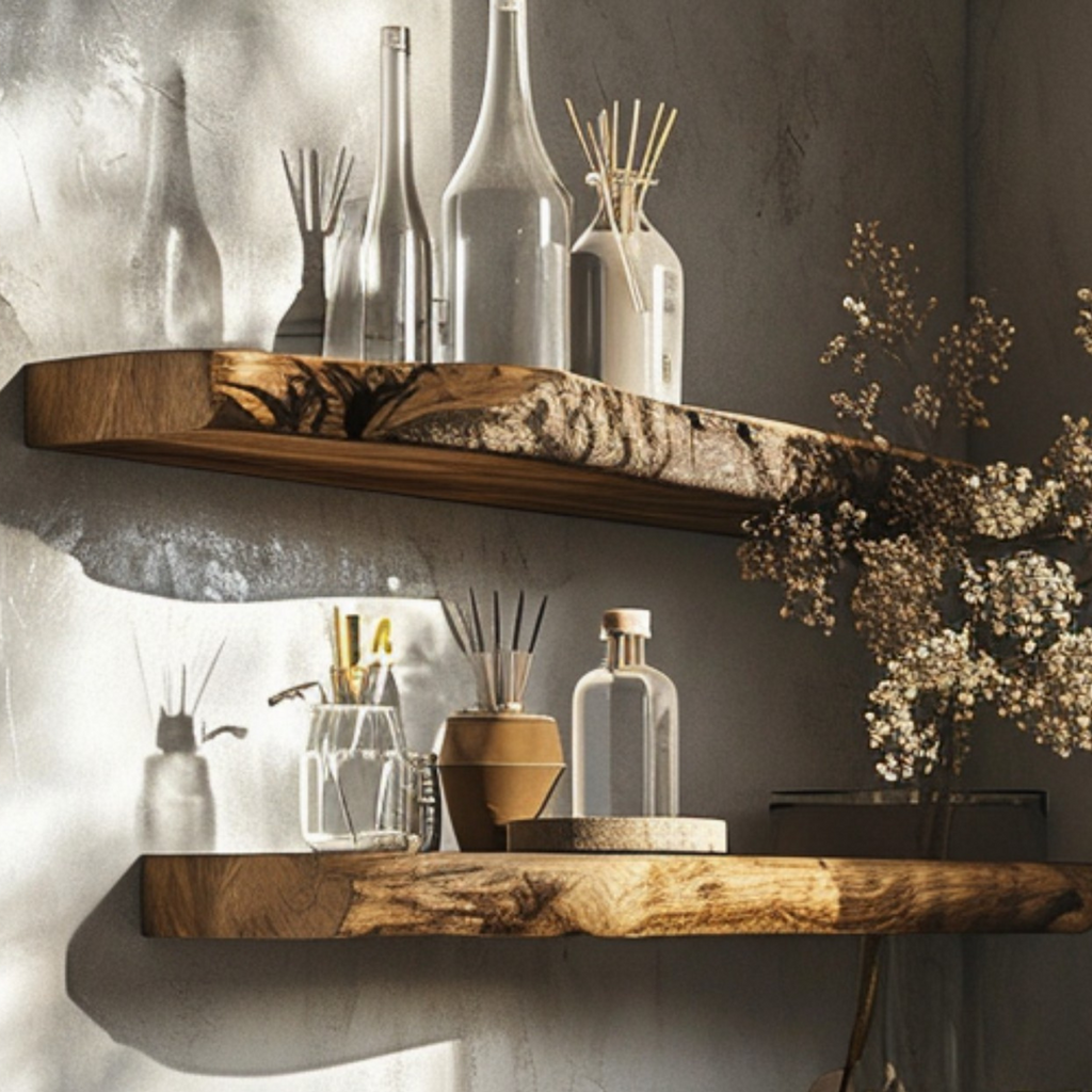 Live Edge Floating Shelves Wall Mounted