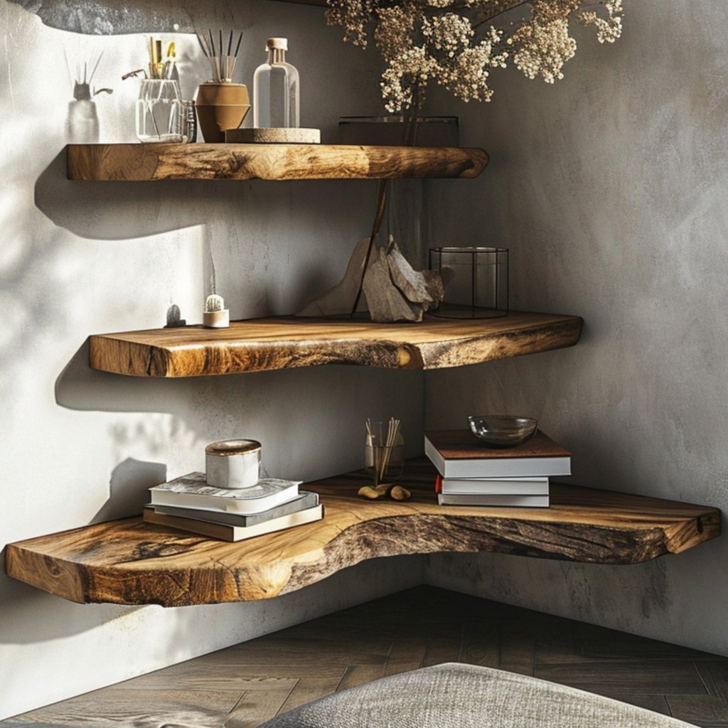 Live Edge Floating Shelves Wall Mounted