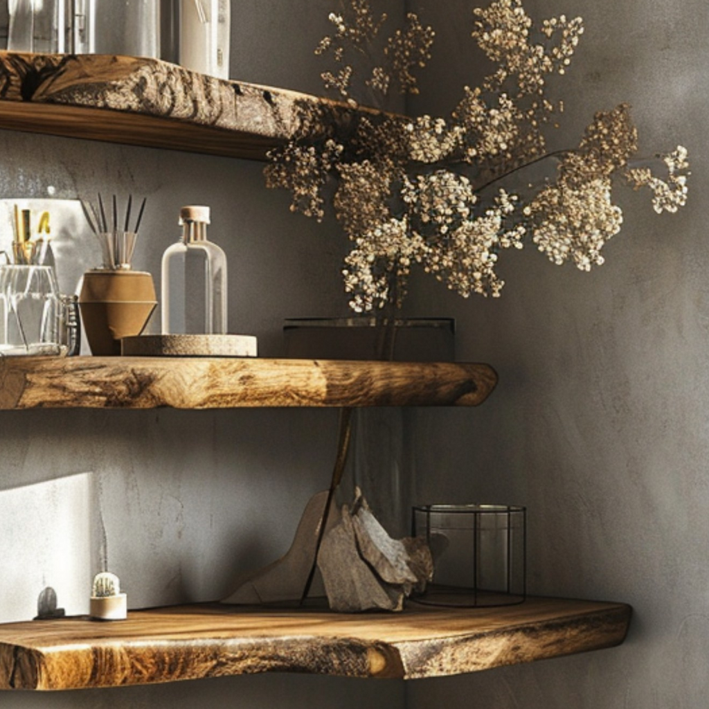 Live Edge Floating Shelves Wall Mounted