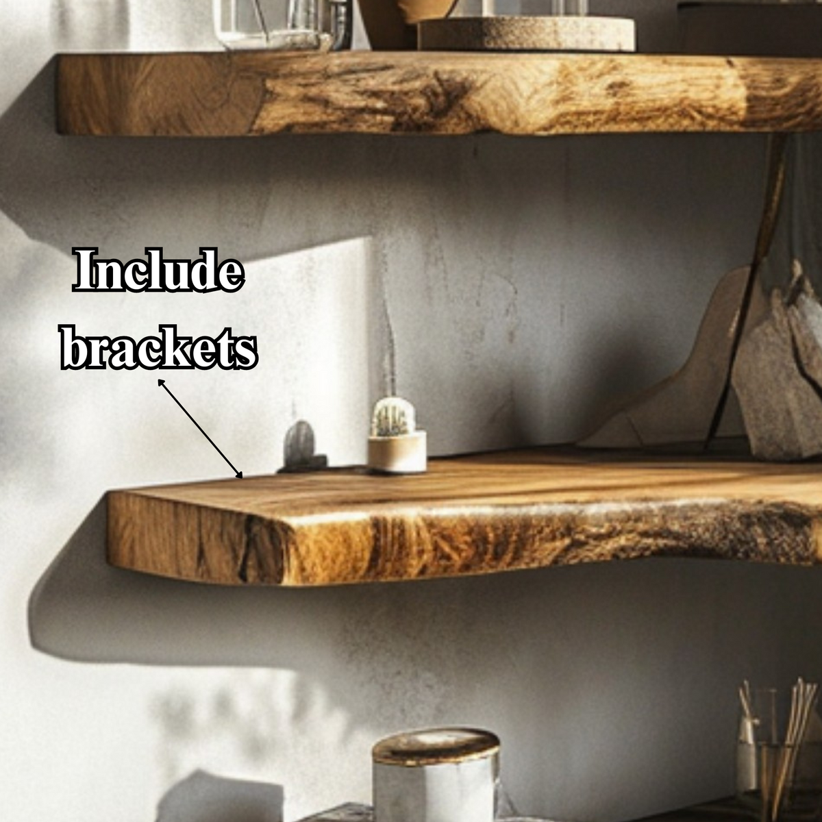 Live Edge Floating Shelves Wall Mounted
