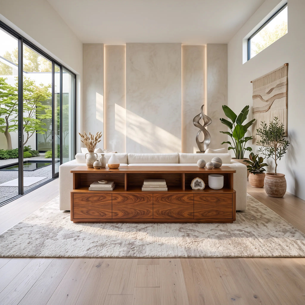 Closed Door Cabinet Console Table For Formal Entryways