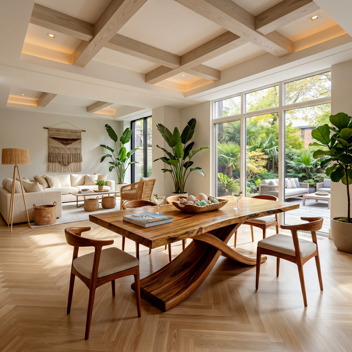 Modern Thick Top Dining Table For Kitchen Dining Area