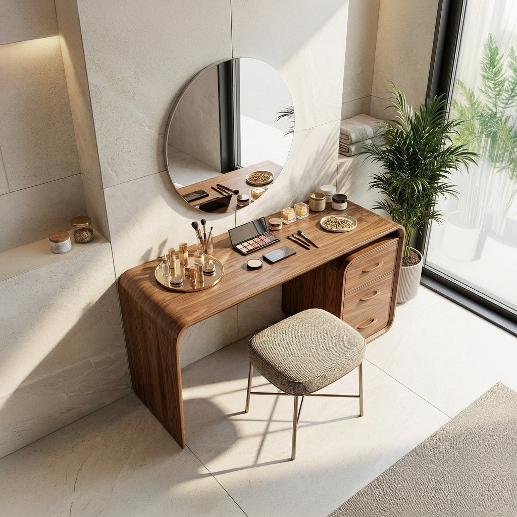 Japandi Vanity Table Walk In Closet Makeup Area Dressing Space