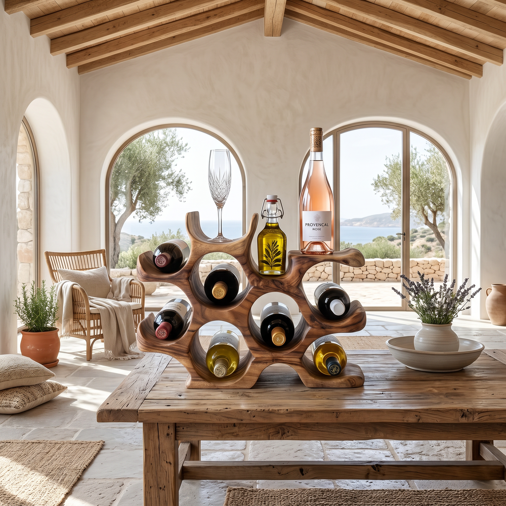 Rustic Wine Holder For Warm Kitchen
