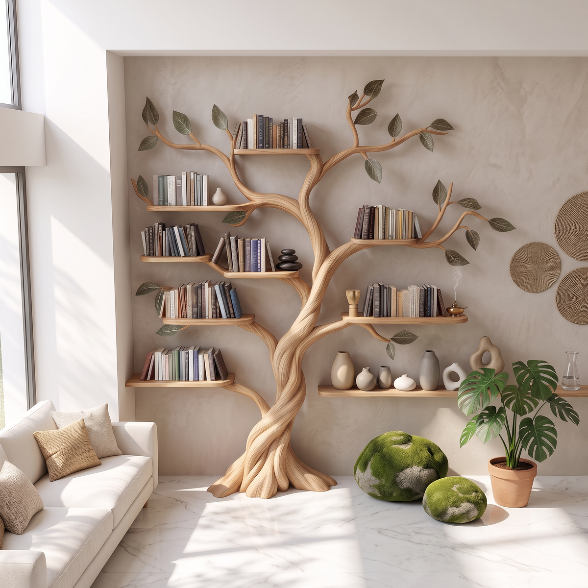 Rustic Tree Bookshelf