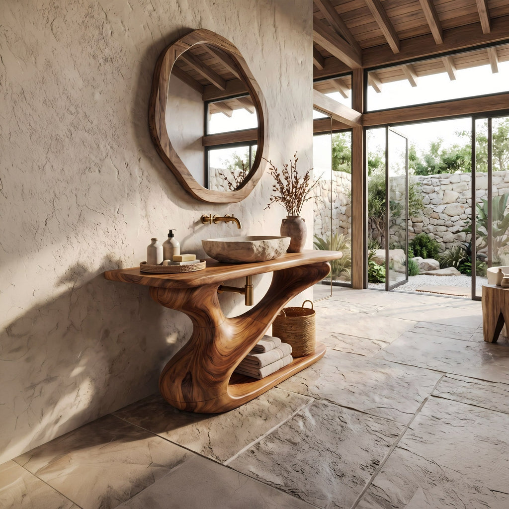 Rustic Live Edge Vanity For Natural Bathroom Design