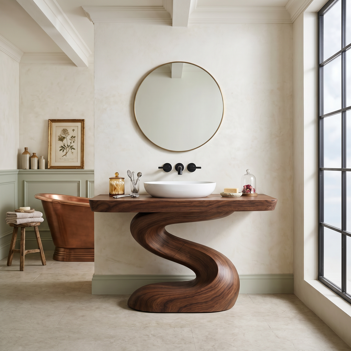 Spa Style Solid Wood Washstand Vanity