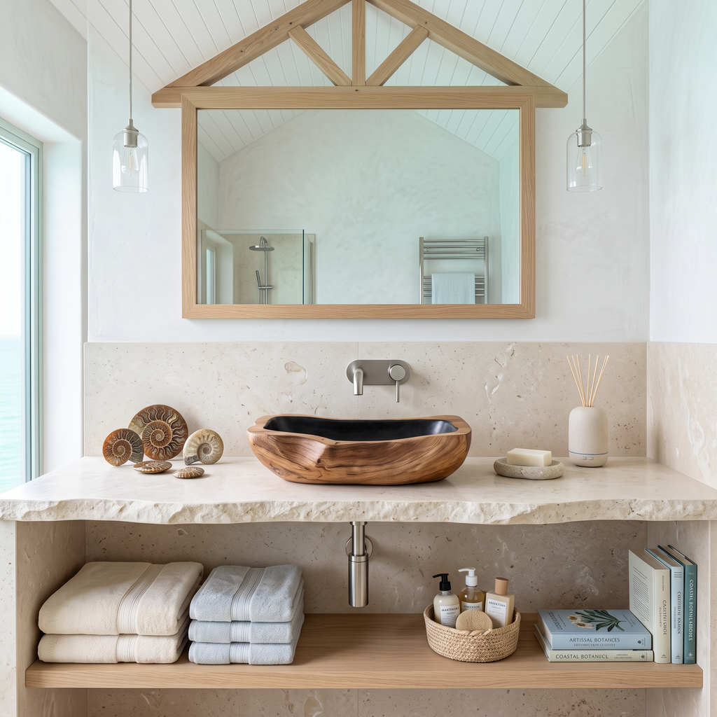Farmhouse Rustic Wooden Vessel Sink For Home Bathroom