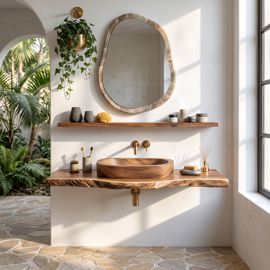 Handcrafted Vanity With Storage For Bathroom Design
