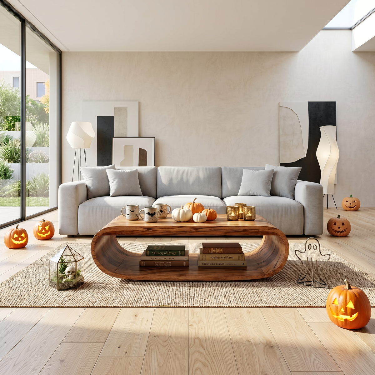 Natural Edge Wood Cocktail Table with Open Frame, 26 to 60 in Wide