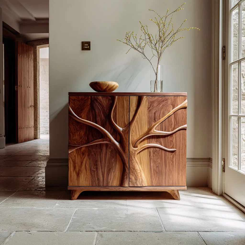 Modern Sculptural Branch Cabinet For Entryway