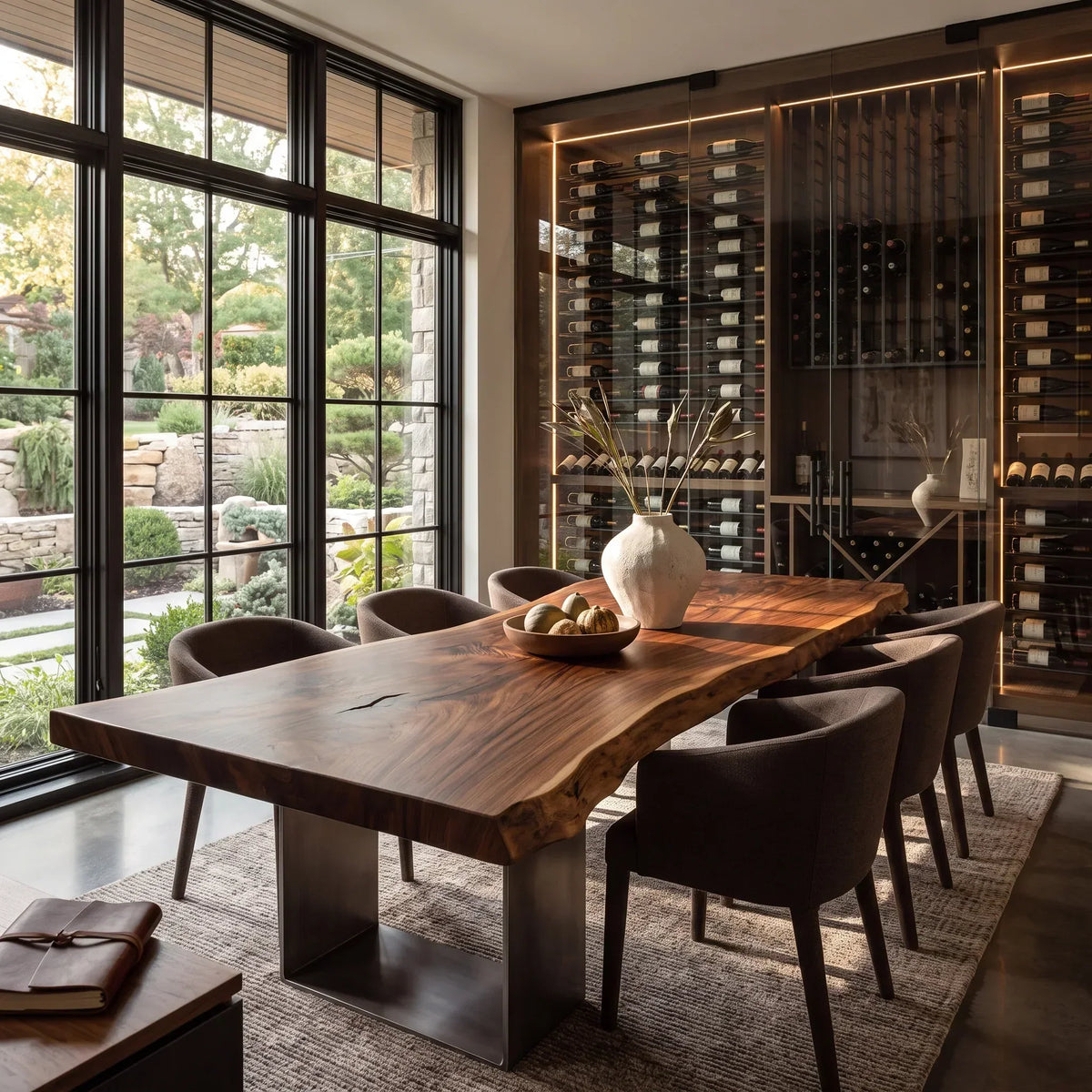 Rustic Live Edge Wood Dining Table For Dining Room
