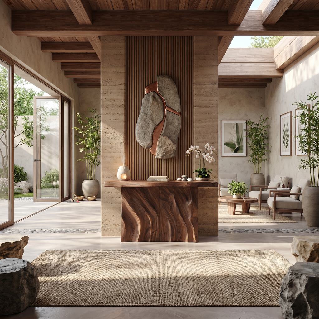 Soft Organic Shape Wood Hall Table, 30 To 71 Inch Wide