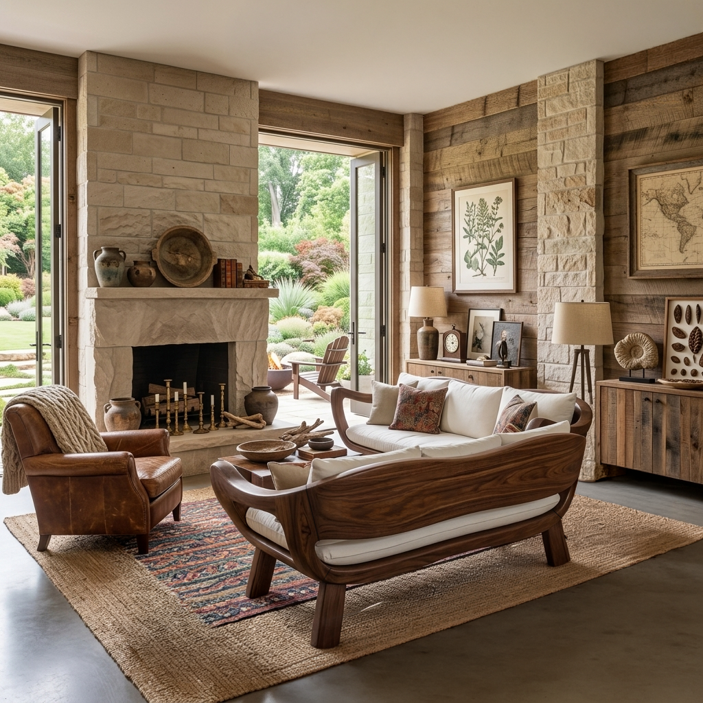 Handcrafted Rustic Wood Sofa Bench