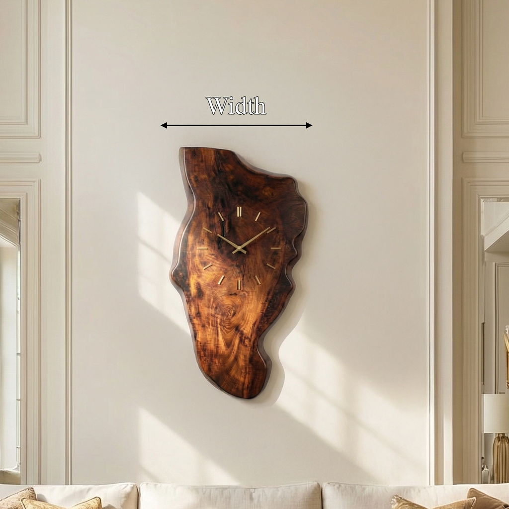 Rustic Wood Wall Clock Solid Wood Living Room