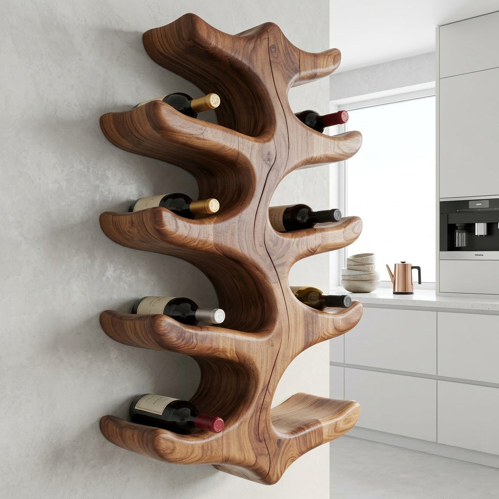 Artisan Timber Branch Wall Wine Rack