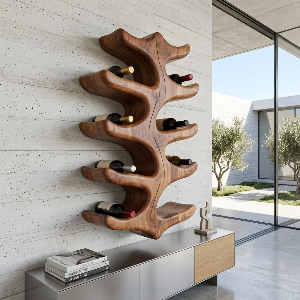 Artisan Timber Branch Wall Wine Rack