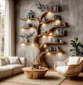 Artistic Solid Wood Tree-Shaped Bookshelf