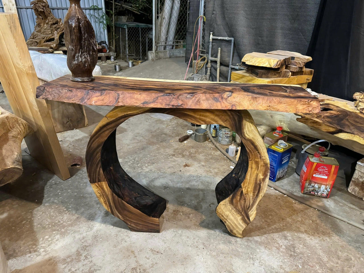 Handcrafted Live Edge Console Table
