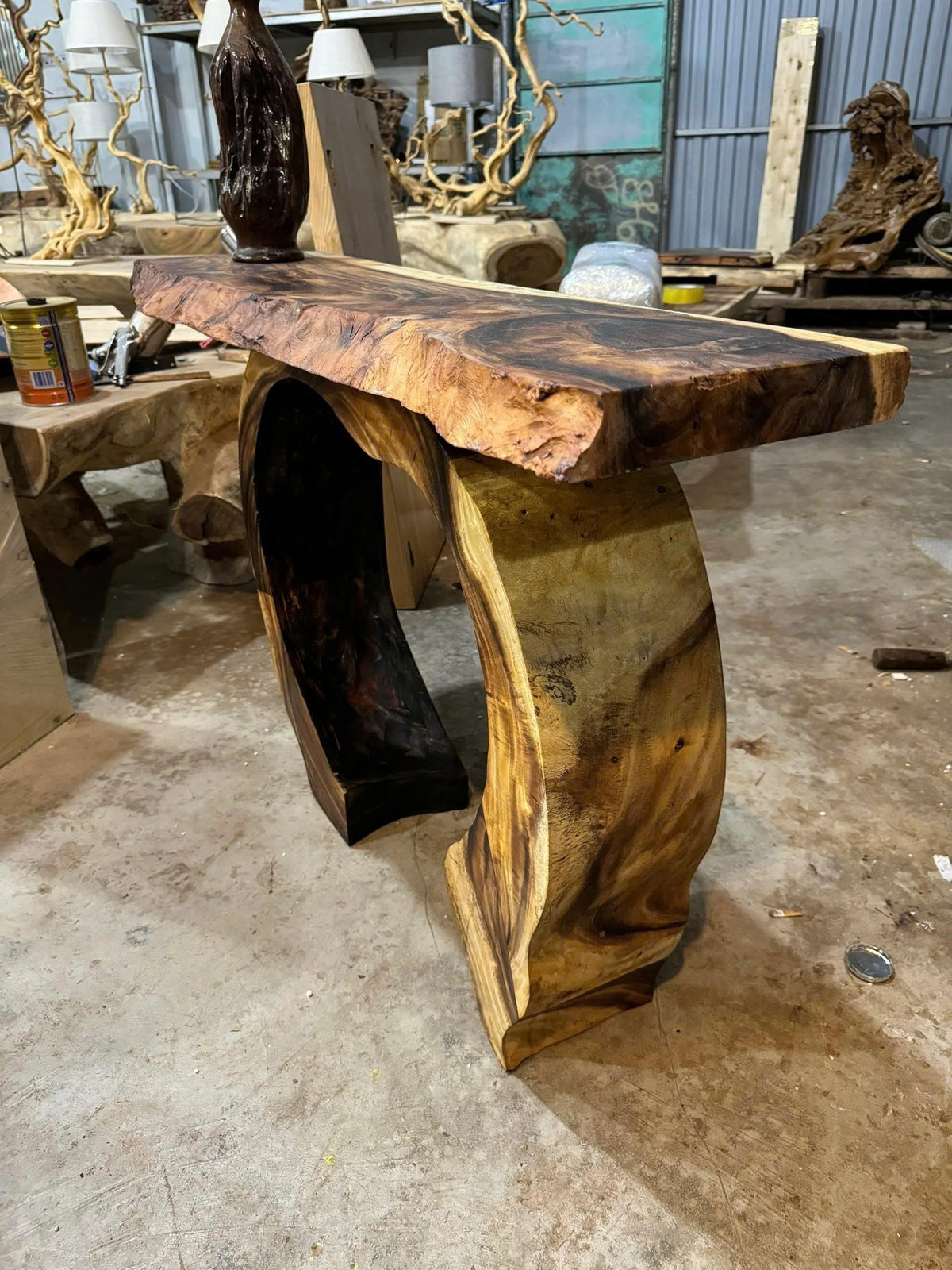 Handcrafted Live Edge Console Table
