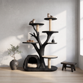 Rustic Tree Cat Tower Modern Living Room