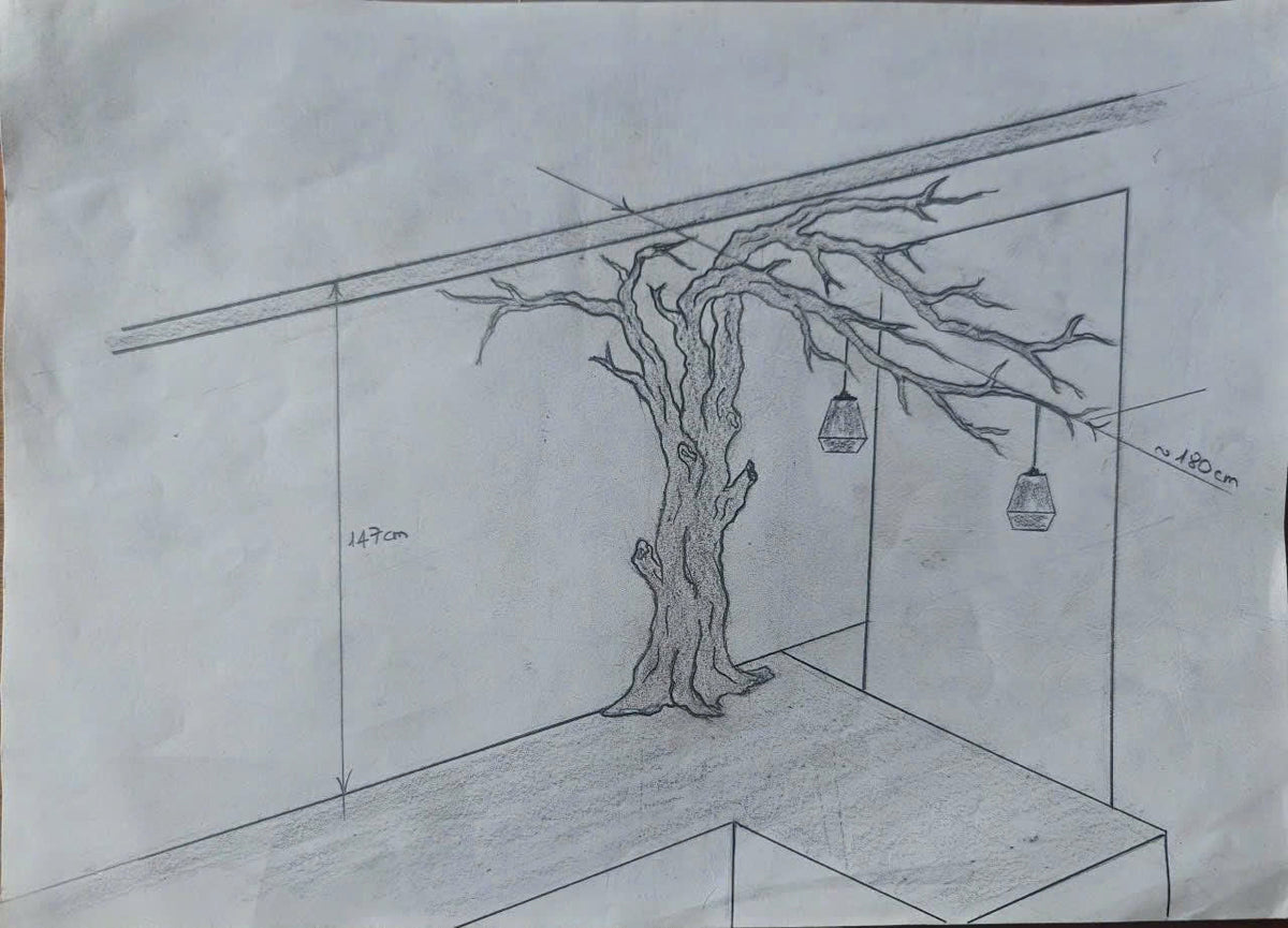 Spreading Branch Wall Bookcase, Tall 80 x 60 or Wide 58 x 71 in