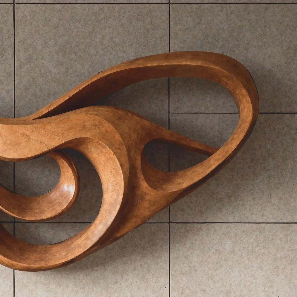 Modern Abstract Carved Solid Wood Wall Sculpture