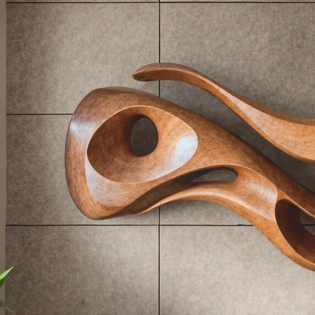 Modern Abstract Carved Solid Wood Wall Sculpture