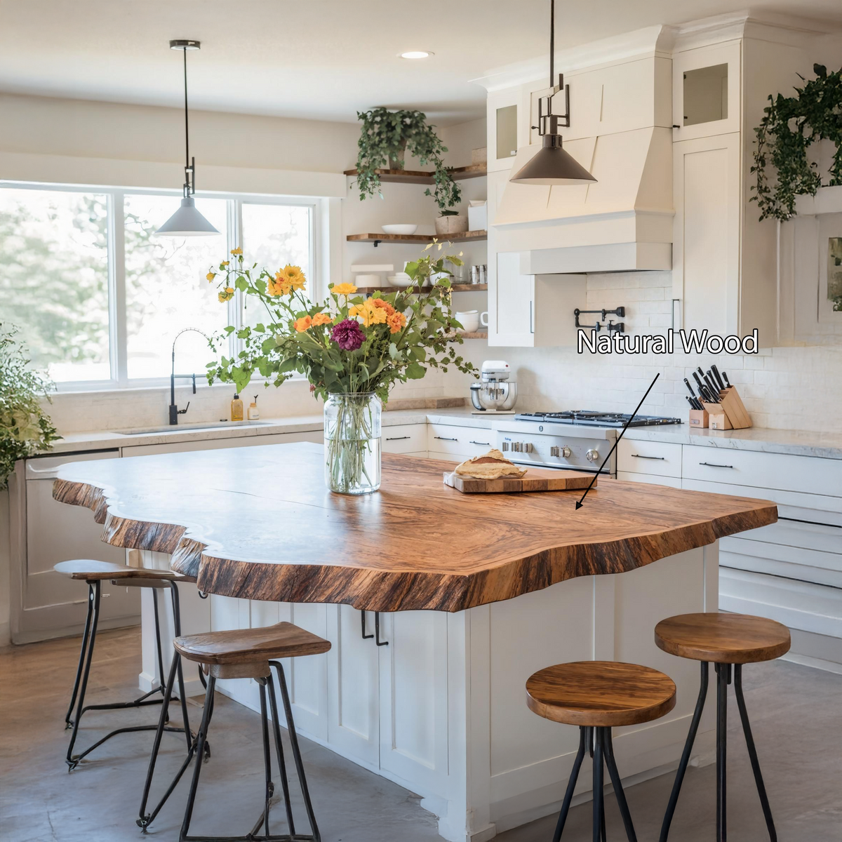 Handcrafted Live Edge Tabletop For Dining Room Furniture