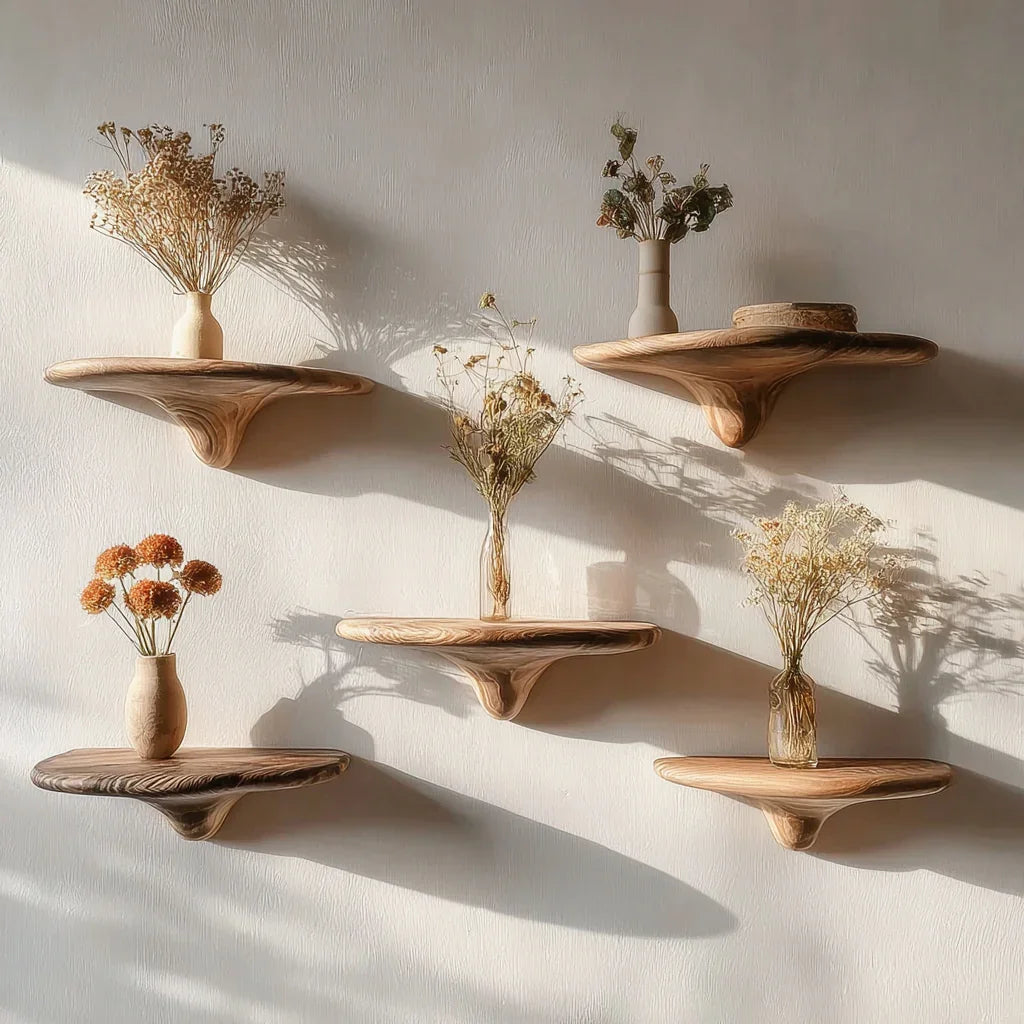 Handcrafted Solid Wood Wall Shelf