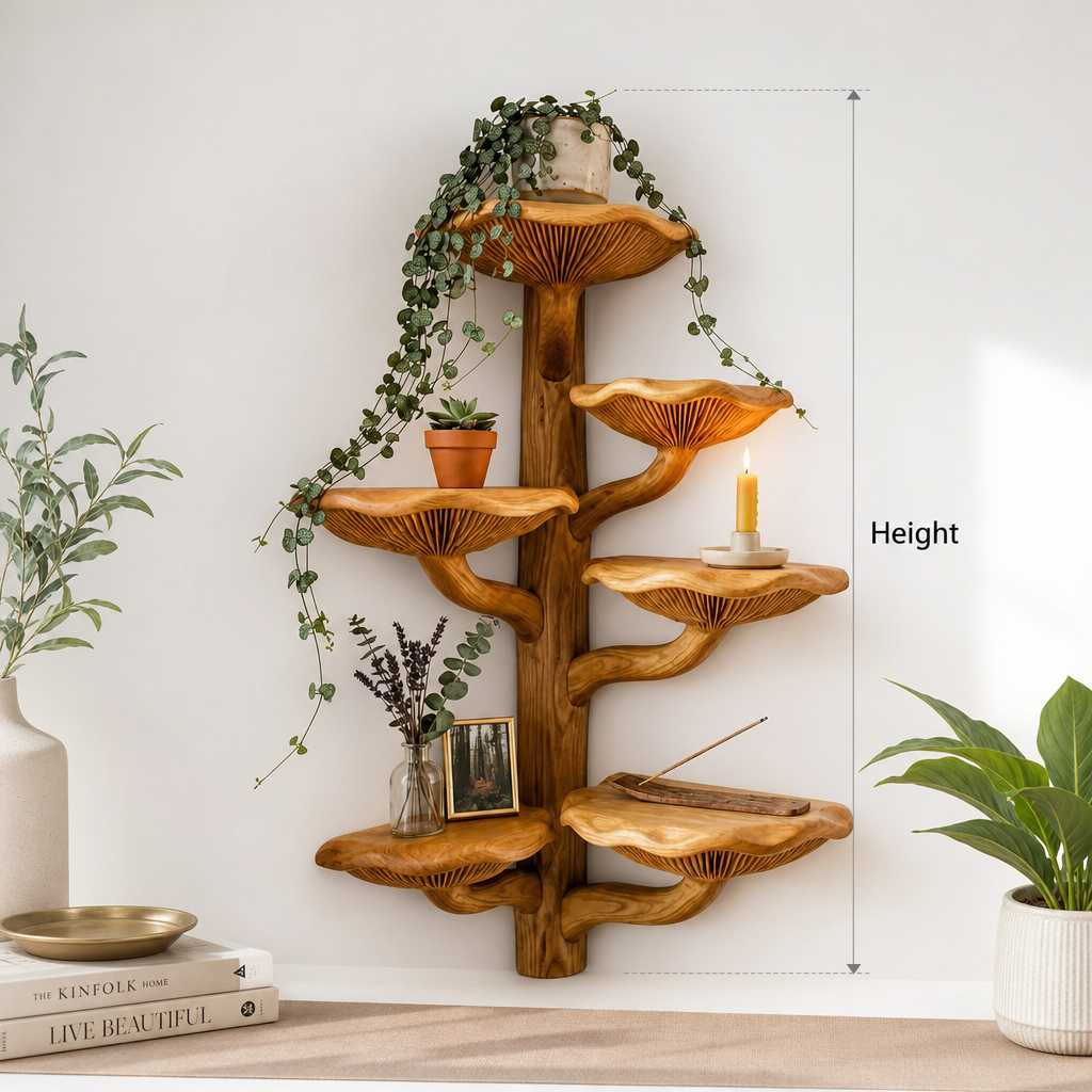 Mushroom Tree Corner Shelf Floor To Ceiling
