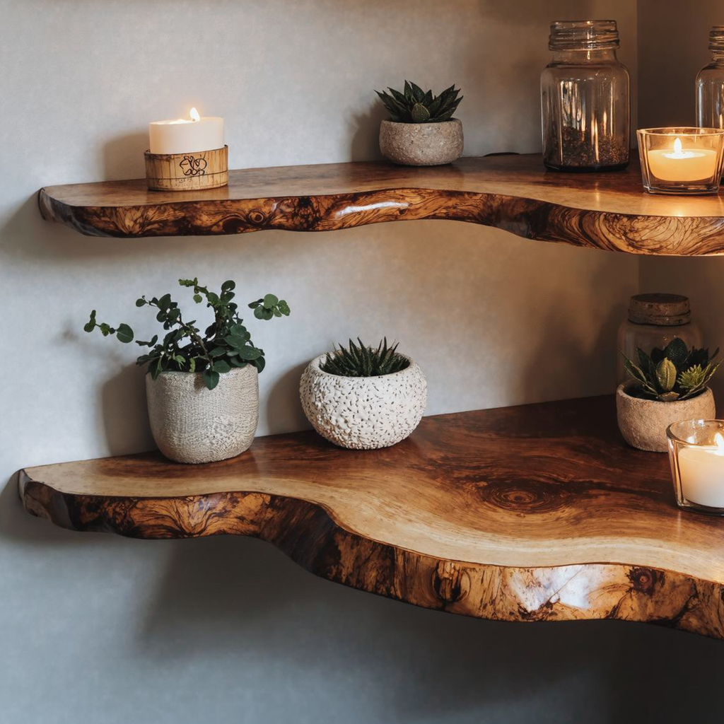 Floating Wood Corner Book Ledge For Two Walls, 10 To 24 Inch