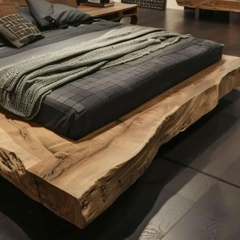 Wood Bed Frame Queen Rustic Bedroom Furniture Wood King Bed Frame