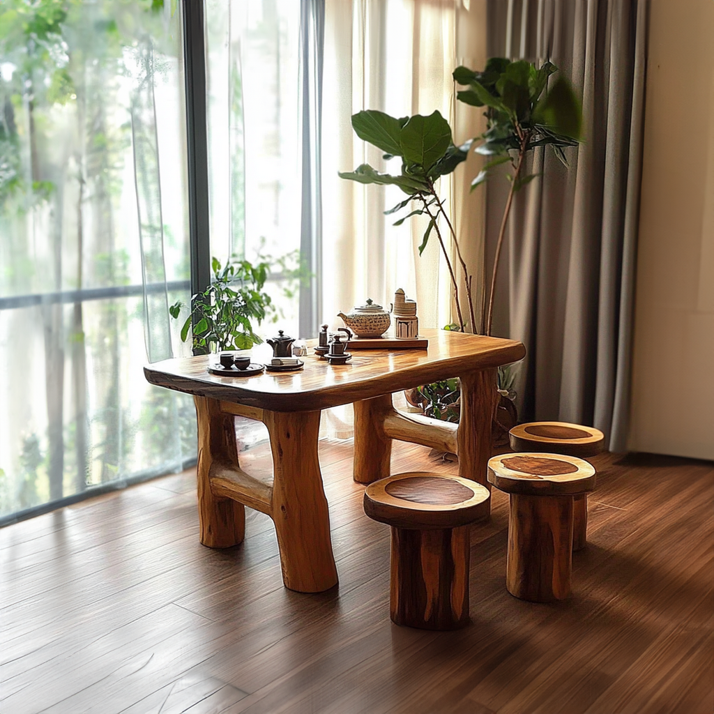 Handmade Table Set Tea Table Set Rustic Decor Living Room Gift