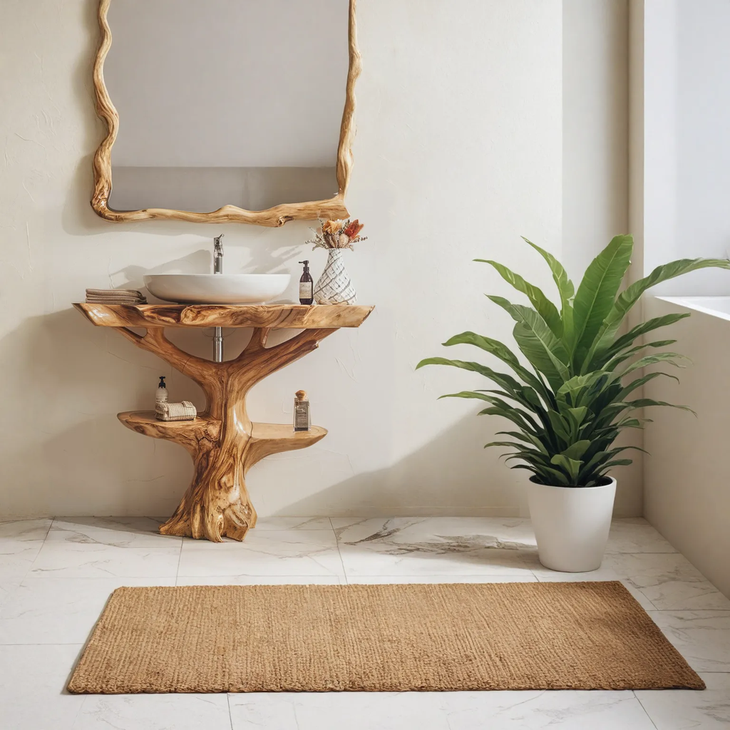 Reclaimed Wood Live Edge Bathroom Vanity in Farmhouse Style