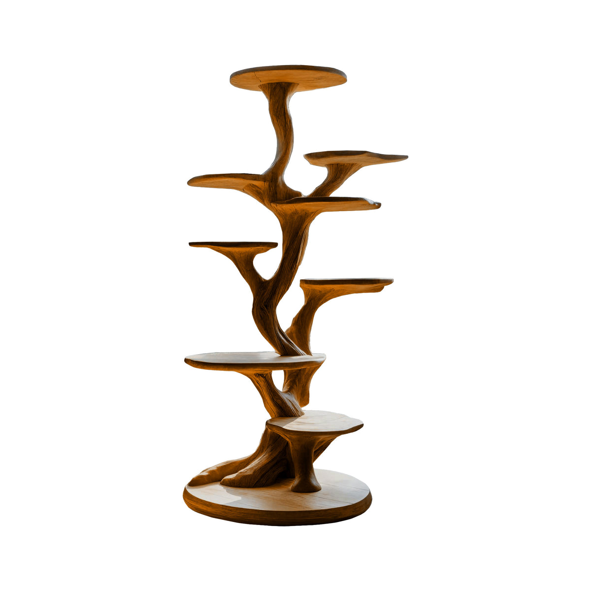 Silvae Sculpted Solid Wood Tree-Inspired Cat Tree Shelf