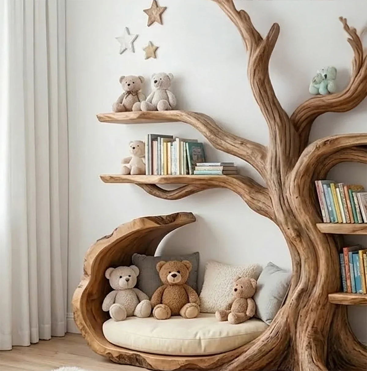 Handcrafted Solid Wood Nursery Decor & Kids' Library