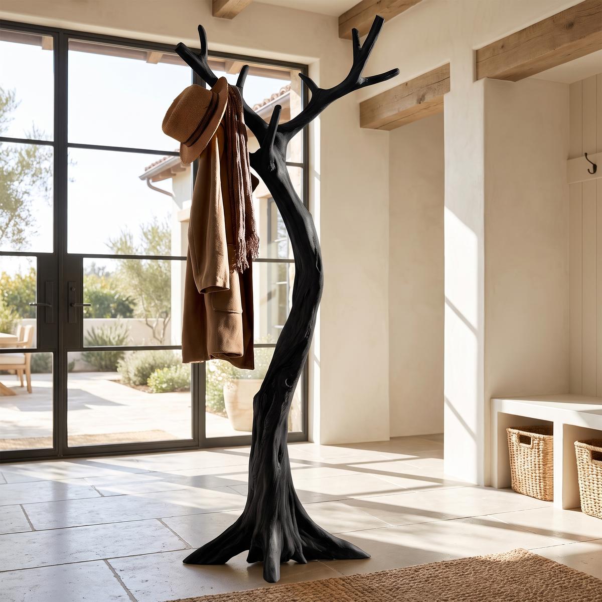 Lunareth Sculpted Solid Wood Tree Coat Rack