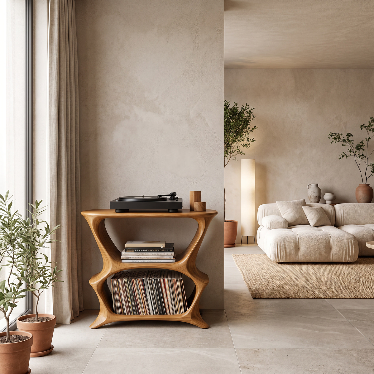 Velnora Handcrafted Solid Wood Record Player Stand SPA208523