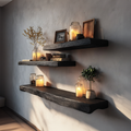 Floating Shelf, Rustic Solid Wood Mood Display for Bedroom Walls