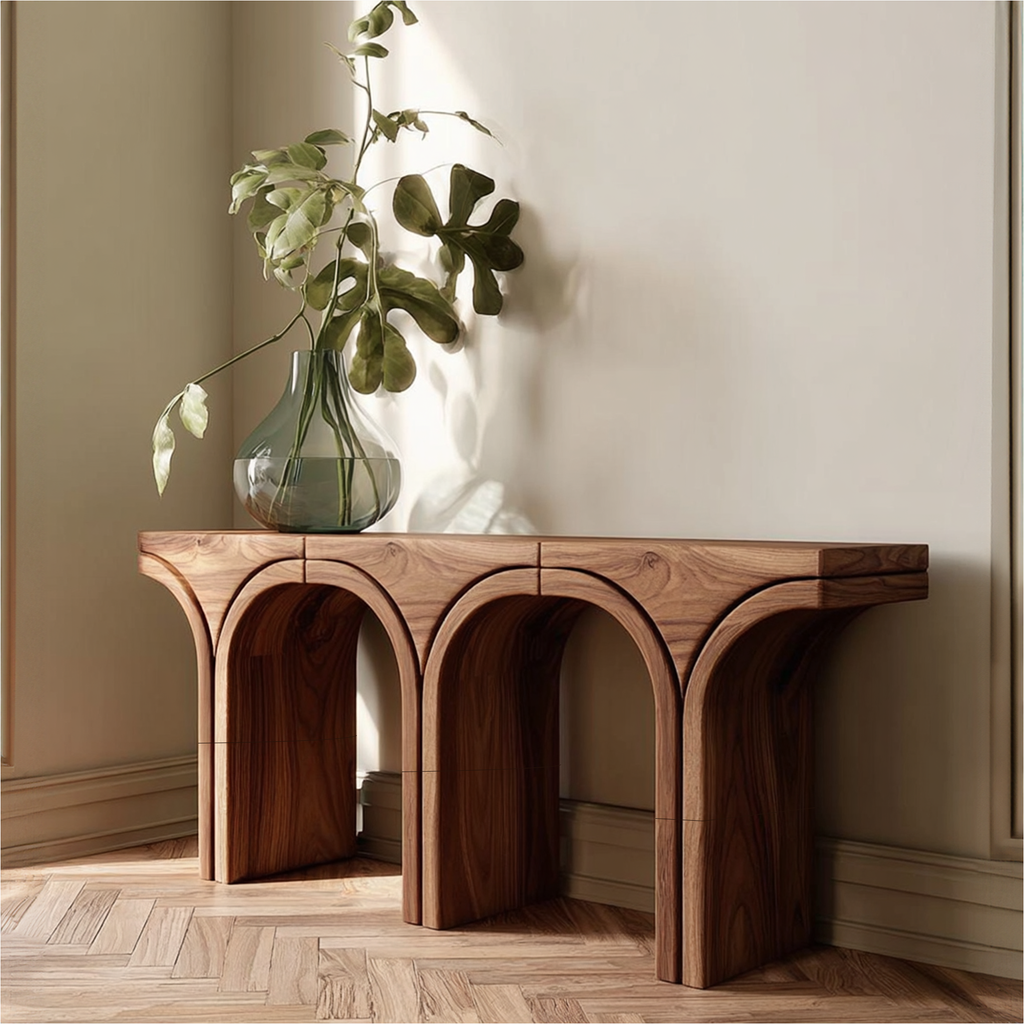 Mid Century Arch Console Table Living Room Entryway