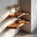 Rustic Solid Wood Floating Shelf