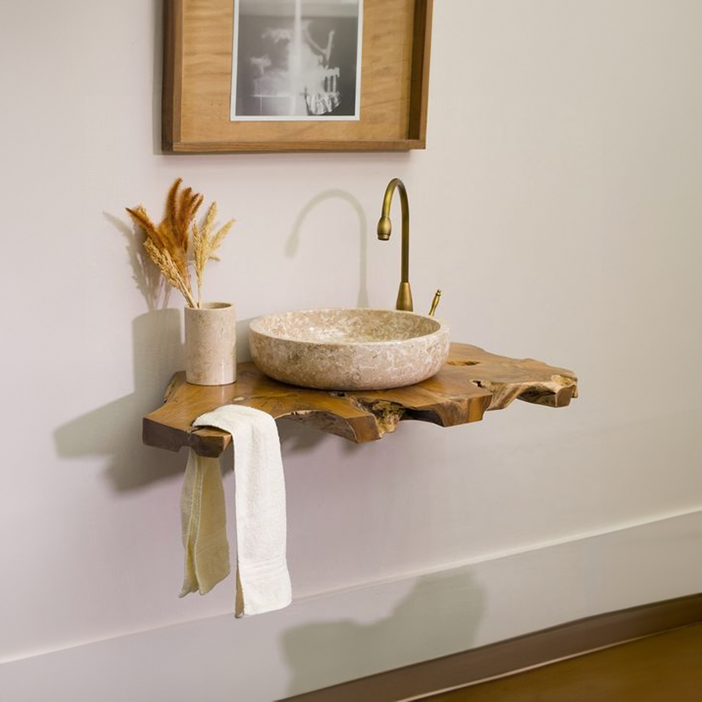 Live Edge Bathroom Vanity Shelf – Style 2